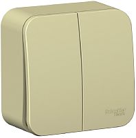 Выключатель накладной Systeme Electric Blanca 2-кл. бежевый картинка